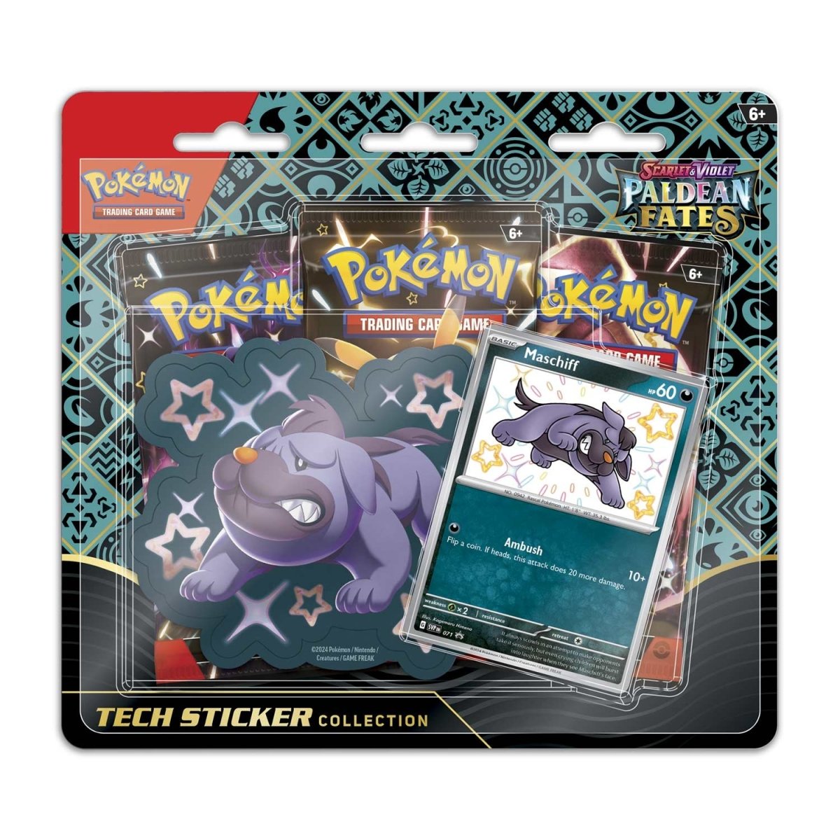 Pokemon: Scarlet & Violet - Paldean Fates Tech Sticker Collection - Shiny Maschiff