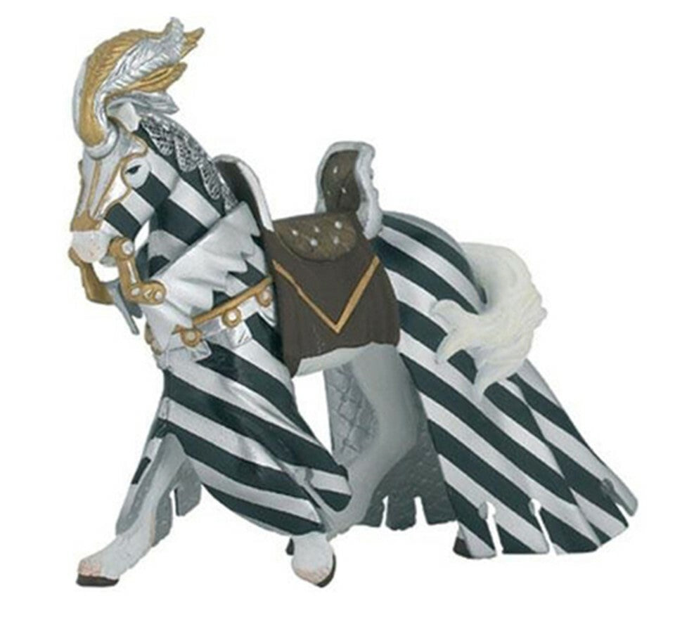 Papo France: Medieval - Tournament Horse - Draped - Silver