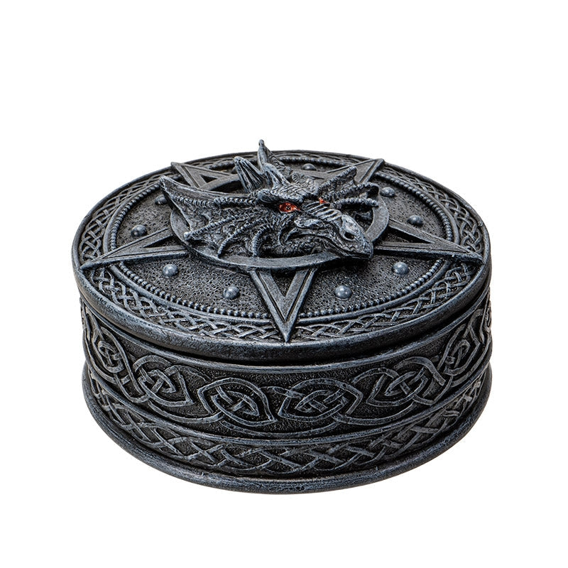 Celtic Dragon Box: Round Pentagram Box