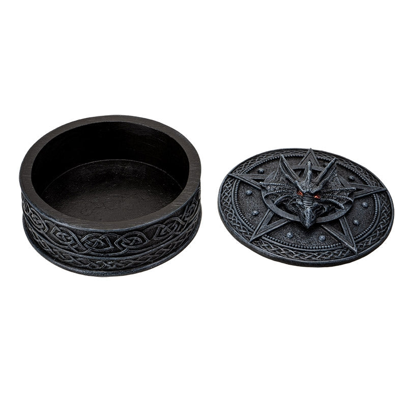 Celtic Dragon Box: Round Pentagram Box