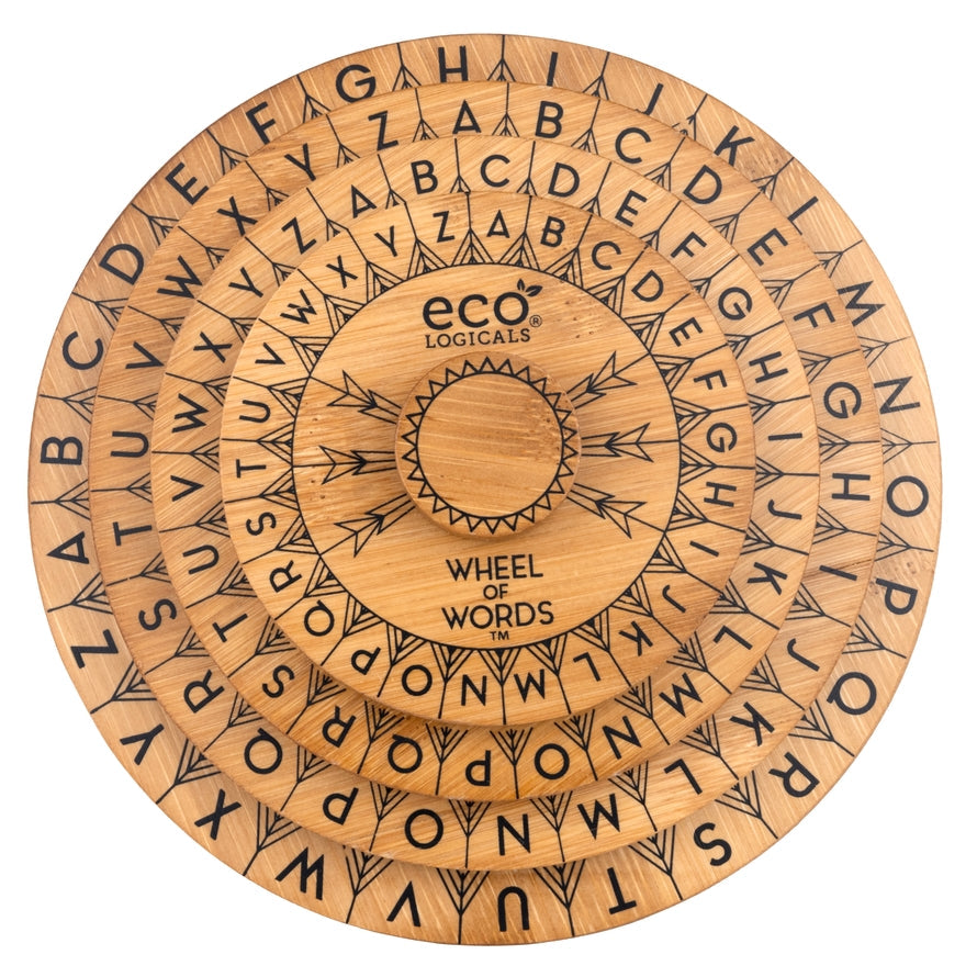 Project Genius: Wooden Puzzle - Ecologicals Bamboo Puzzles - Wheel of Words