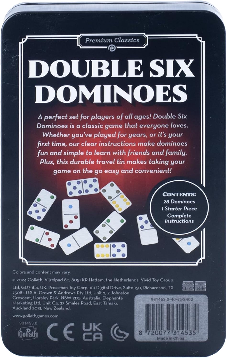 Pressman Premium Classics: Double Six Dominoes