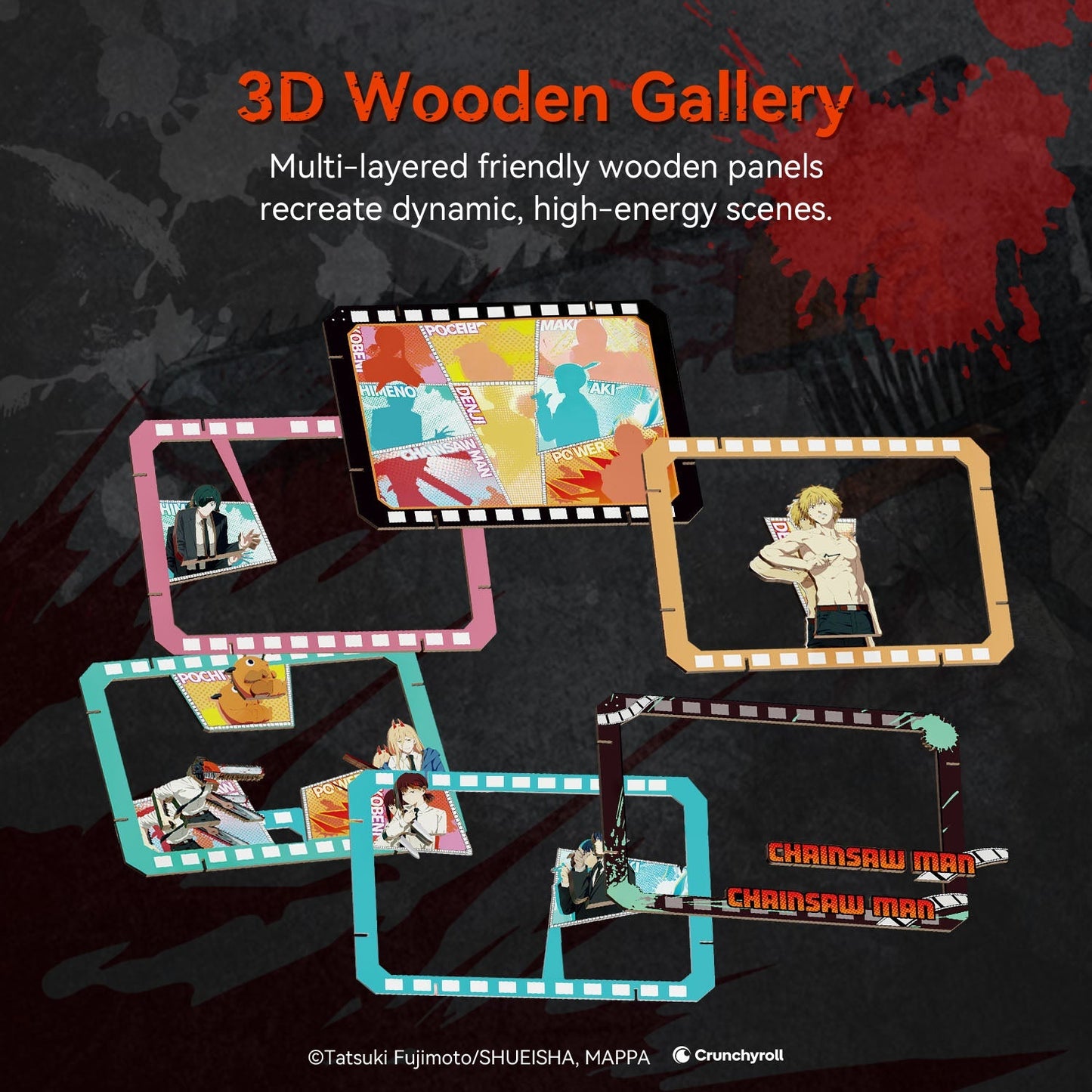 Puremind: Craft Kit - Wooden Gallery - Characters United - Chainsaw Man - Large
