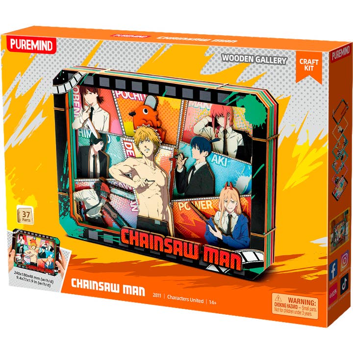 Puremind: Craft Kit - Wooden Gallery - Characters United - Chainsaw Man - Large