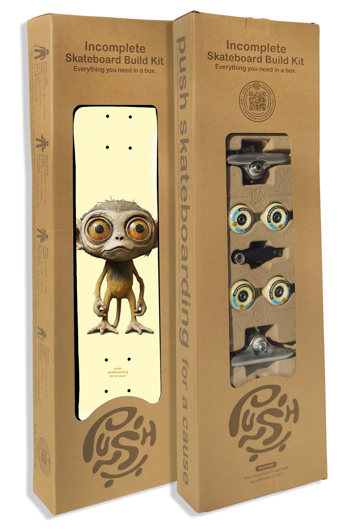 PUSH "Lil Chimp" 7.25" IN-COMPLETE SKATEBOARD
