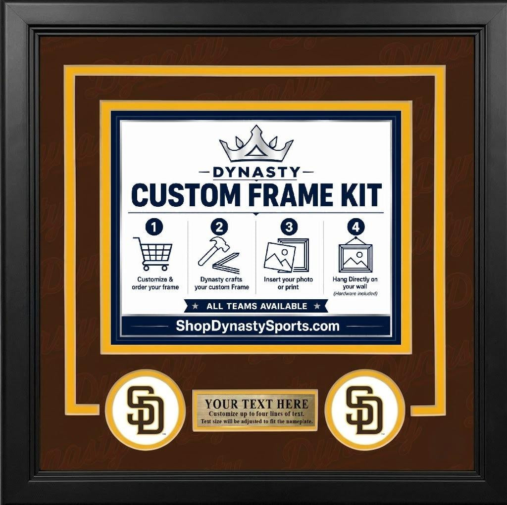 MLB Baseball Photo Picture Frame Kit - San Diego Padres (White Matting, Navy Trim)