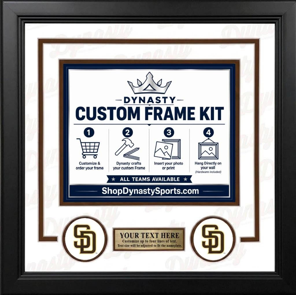 MLB Baseball Photo Picture Frame Kit - San Diego Padres (Navy Matting, White Trim)