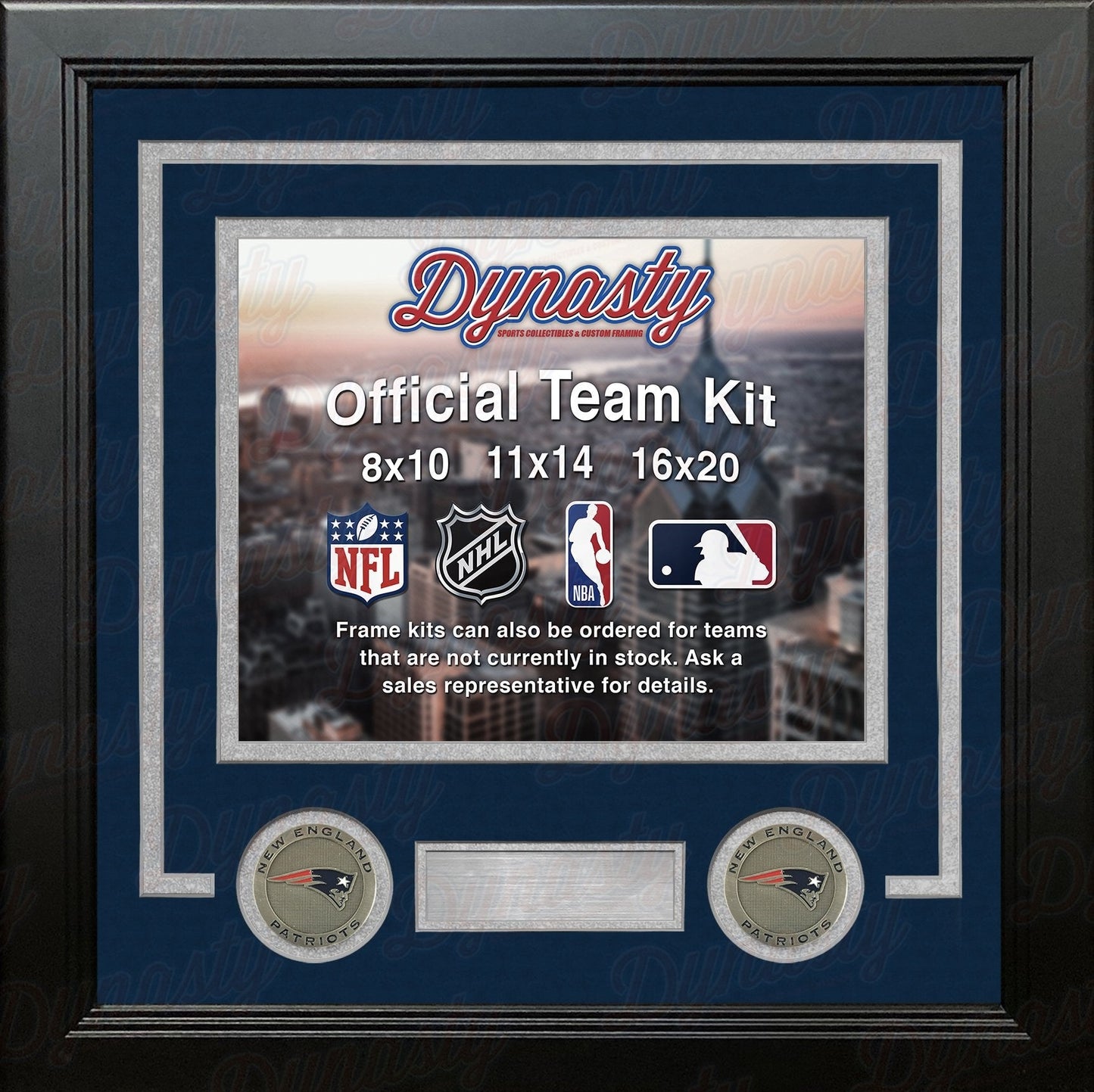 New England Patriots Custom NFL Football 8x10 Picture Frame Kit (Multiple Colors)