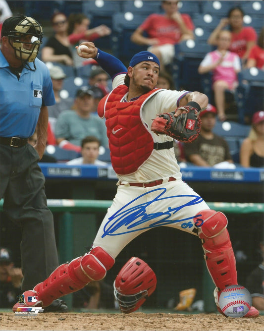 Jorge Alfaro Philadelphia Phillies Throw Autographed MLB Baseball Photo Inscribed 'Oso'