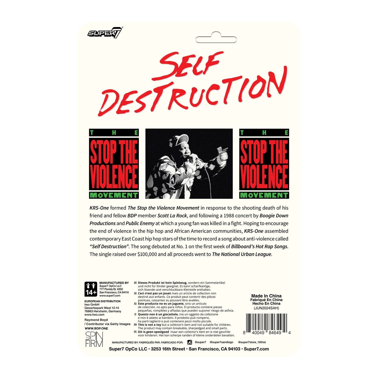 Super7 x KRS-ONE (SELF DESTRUCTION) ReAction Figure