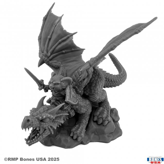 Reaper Legends: Mousling - Knight of the Flame Wyrm on Dragon