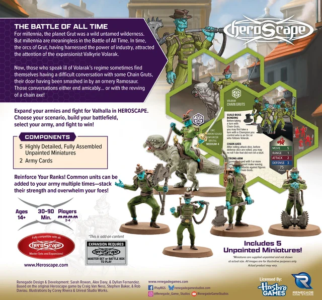 Heroscape: Age of Annihilation - Chain Gruts & Ramosaur Rider - Common Army Expansion