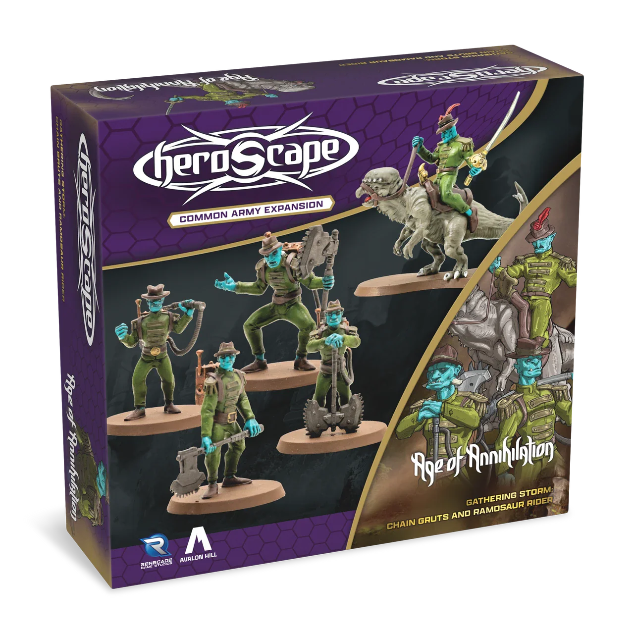 Heroscape: Age of Annihilation - Chain Gruts & Ramosaur Rider - Common Army Expansion