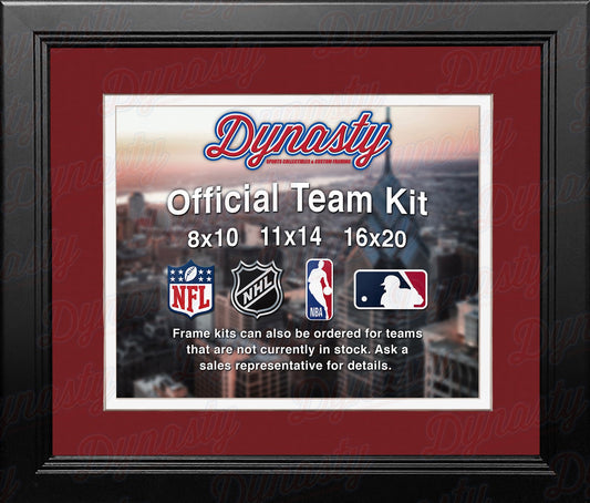 MLB Baseball Photo Picture Frame Kit - Cleveland Indians (Red Matting, White Trim)