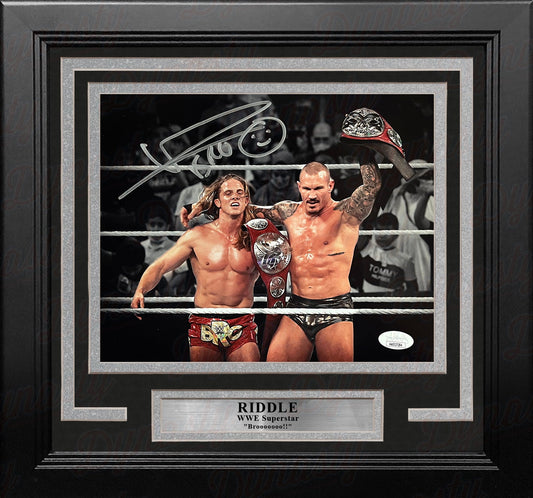 Riddle RK-Bro Autographed Framed WWE Wrestling Photo