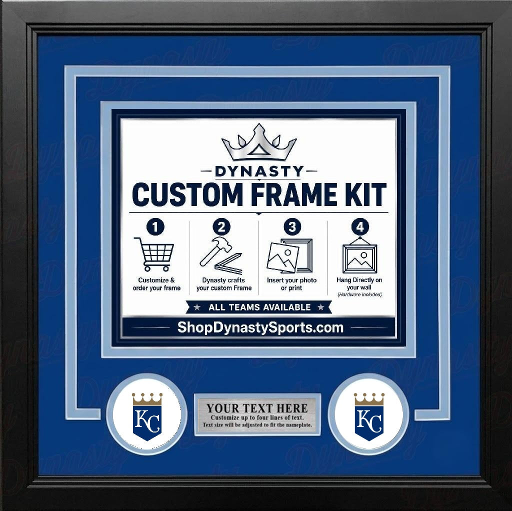 MLB Baseball Photo Picture Frame Kit - Kansas City Royals (White Matting, Blue Trim)