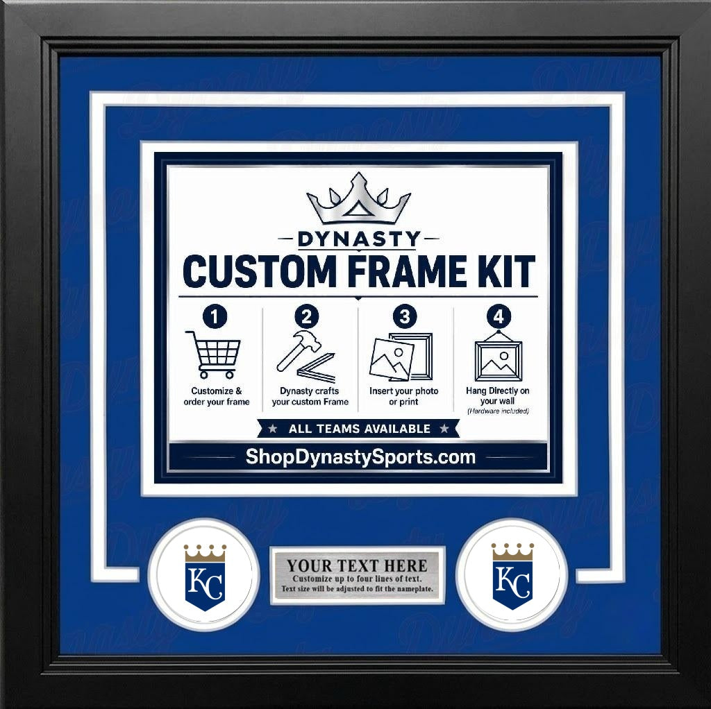 MLB Baseball Photo Picture Frame Kit - Kansas City Royals (White Matting, Blue Trim)