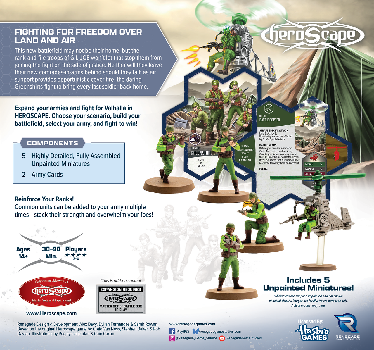 Heroscape: G.I. Joe - Greenshirts & Battle Copter Common Army Expansion