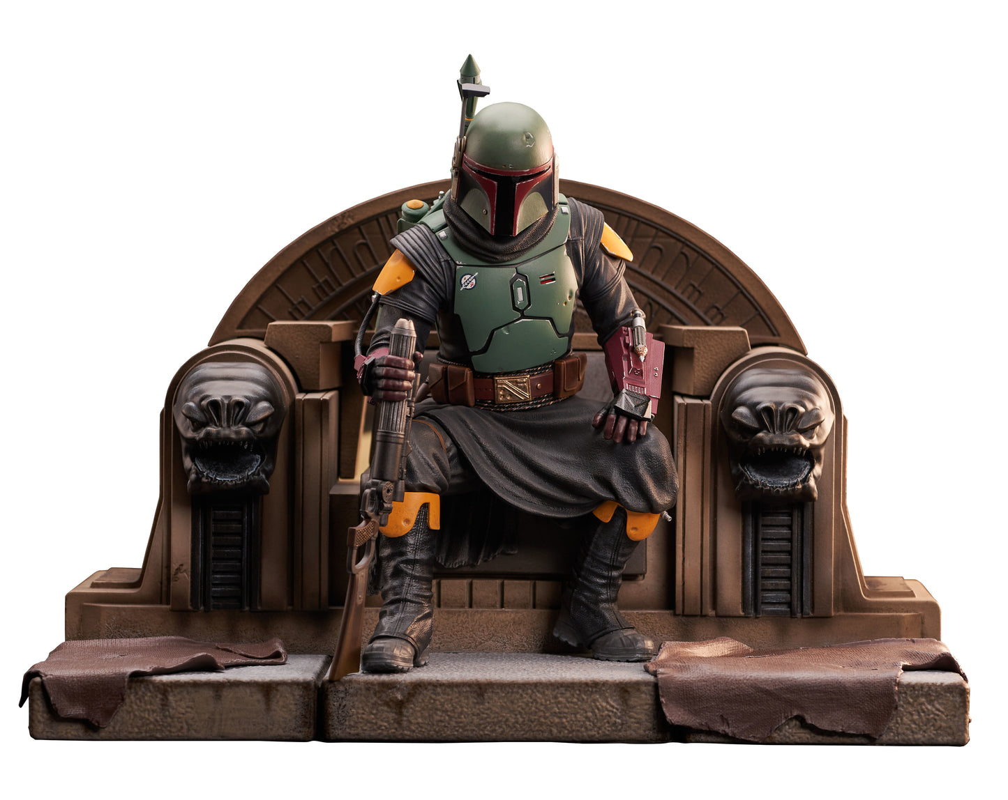 Star Wars Premier Collection Mandalorian Boba Fett On Throne Statue