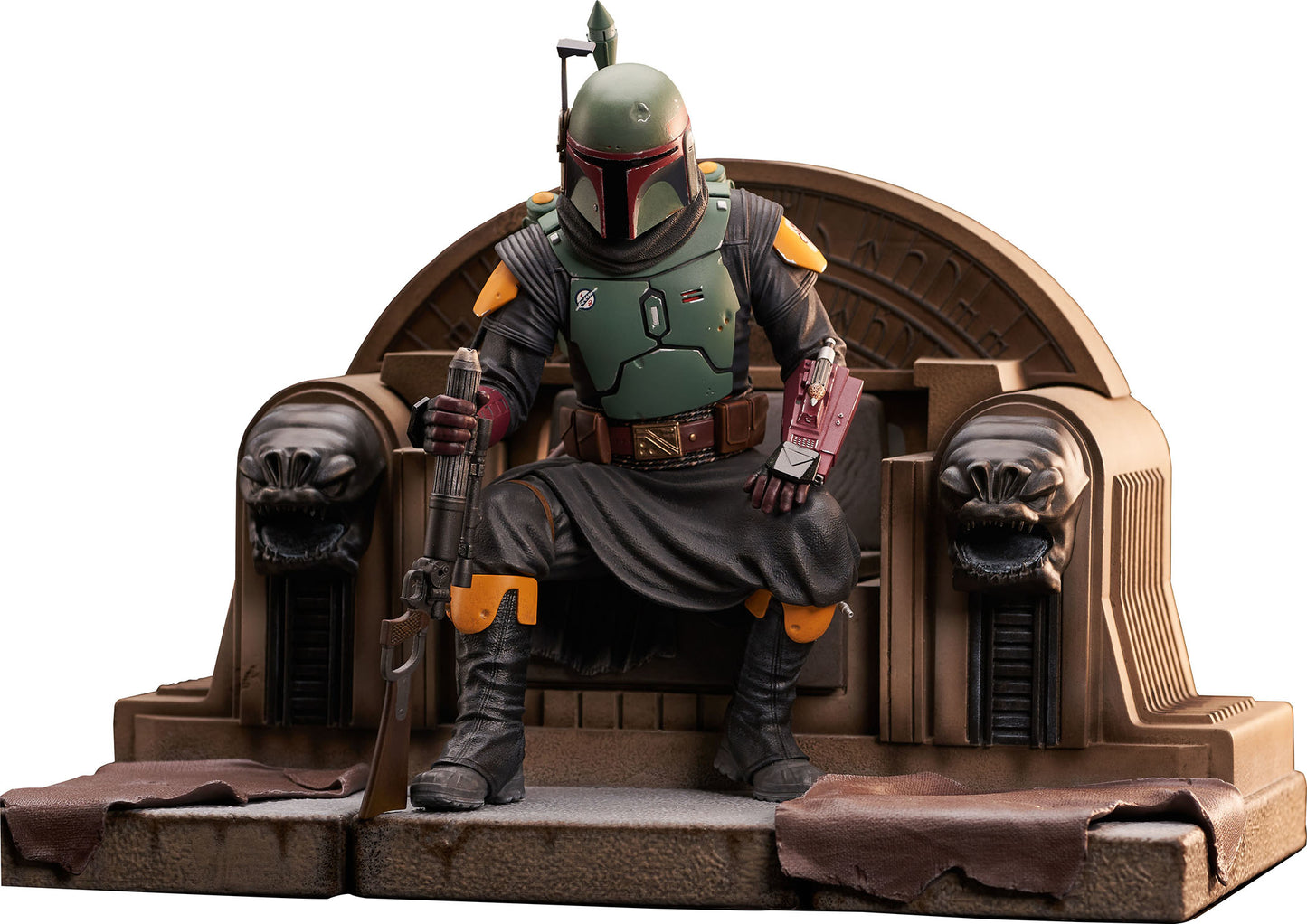 Star Wars Premier Collection Mandalorian Boba Fett On Throne Statue