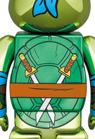 TMNT LEONARDO CHROME 100% & 400% 2pack Bearbrick Be@rbrick