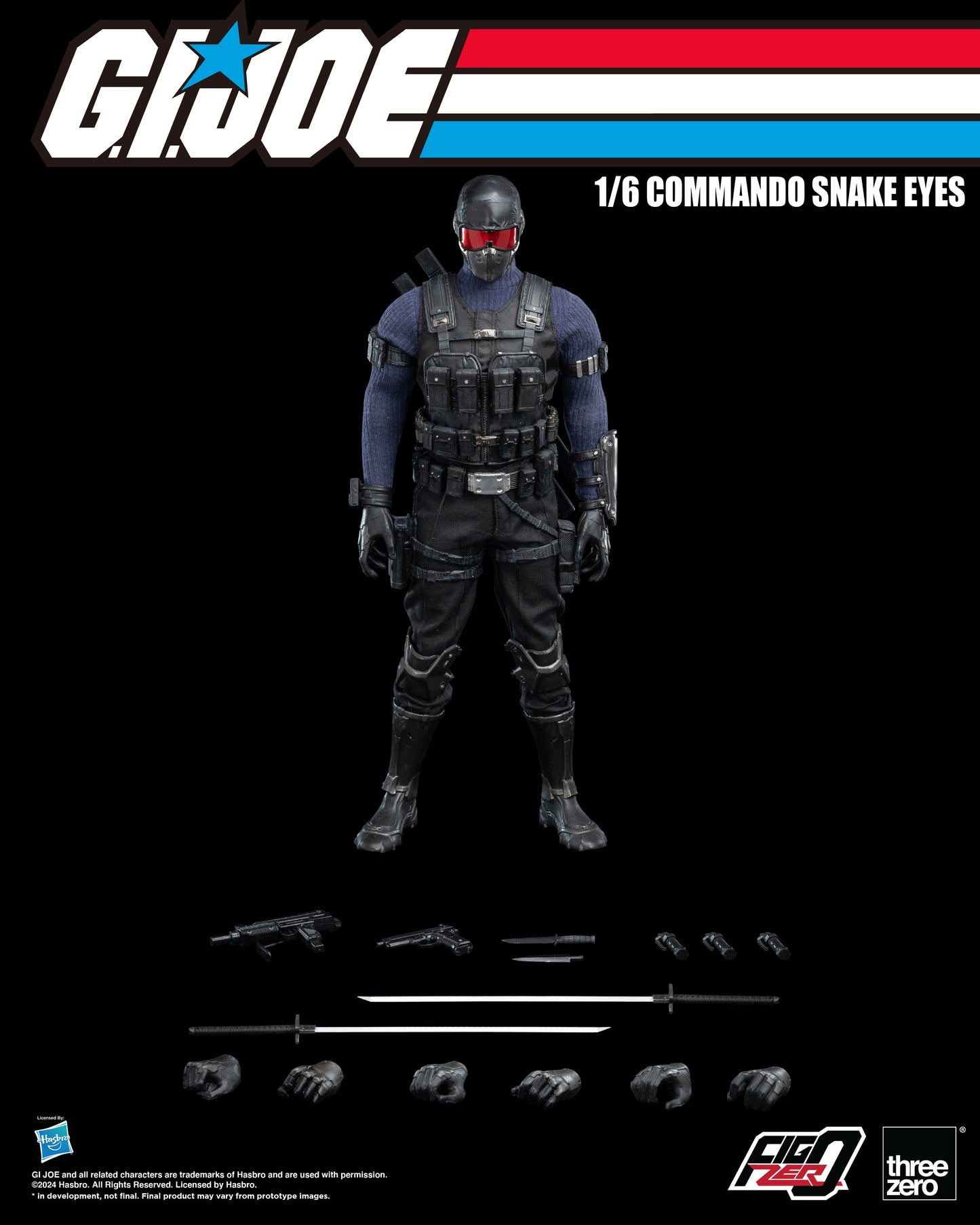 GI Joe Commando Snake Eyes FigZero 1/6 Scale Action Figure by Threezero