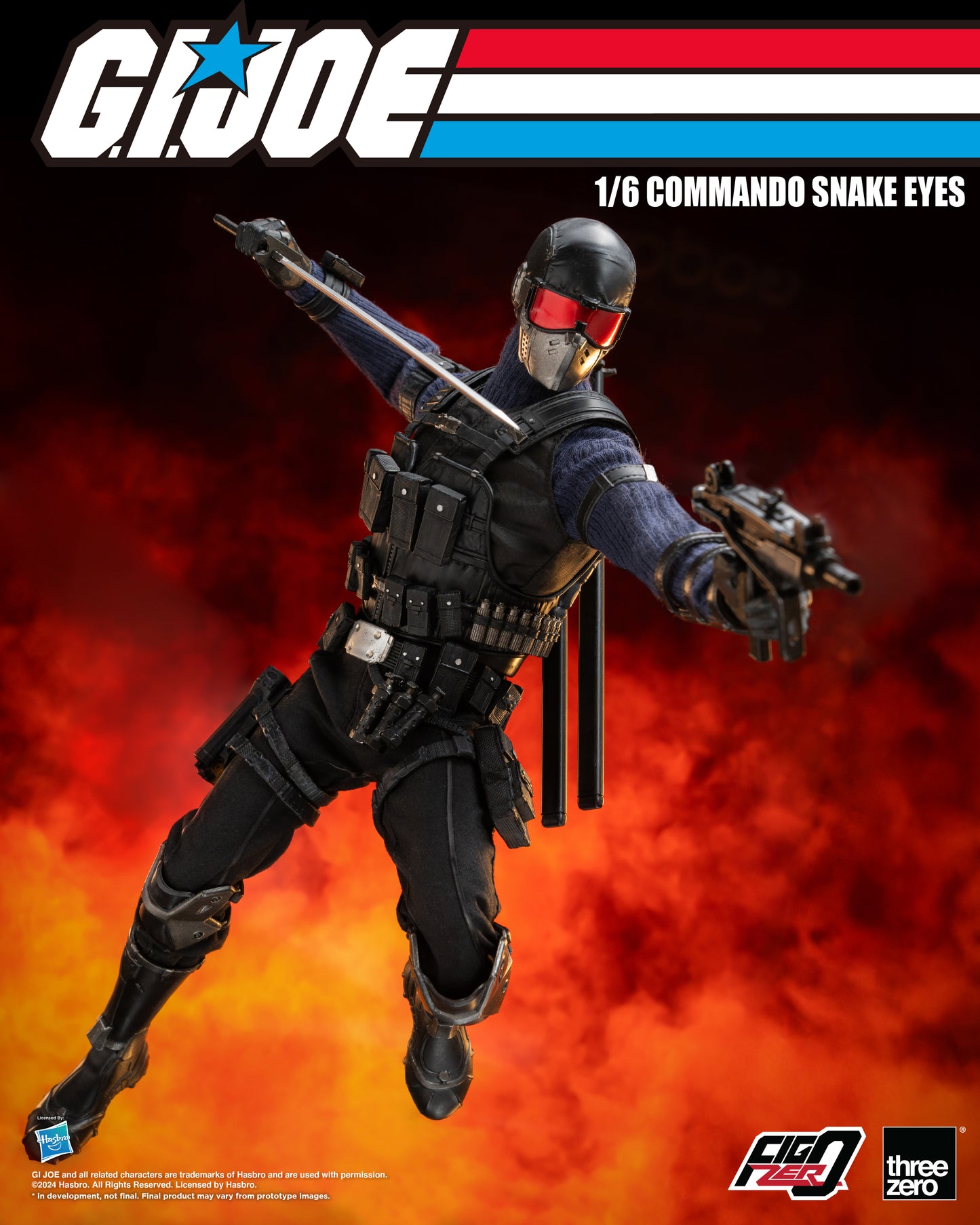 GI Joe Commando Snake Eyes FigZero 1/6 Scale Action Figure by Threezero