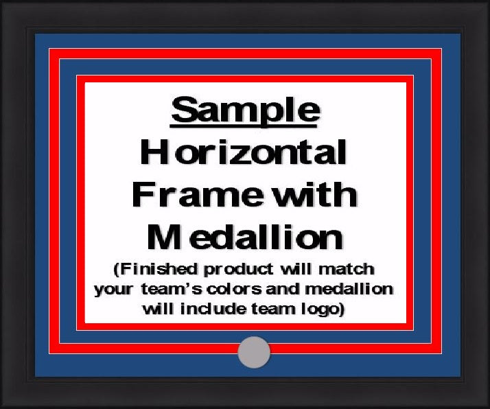 NHL Hockey Photo Picture Frame Kit - Hartford Whalers (Blue Matting, Green Trim)