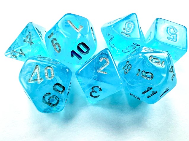 Chessex: Mini Polyhedral Dice set - Luminary Sky / Silver