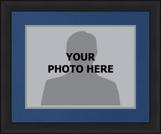 MLB Baseball Photo Picture Frame Kit - Seattle Mariners (Navy Matting, Gray Trim)