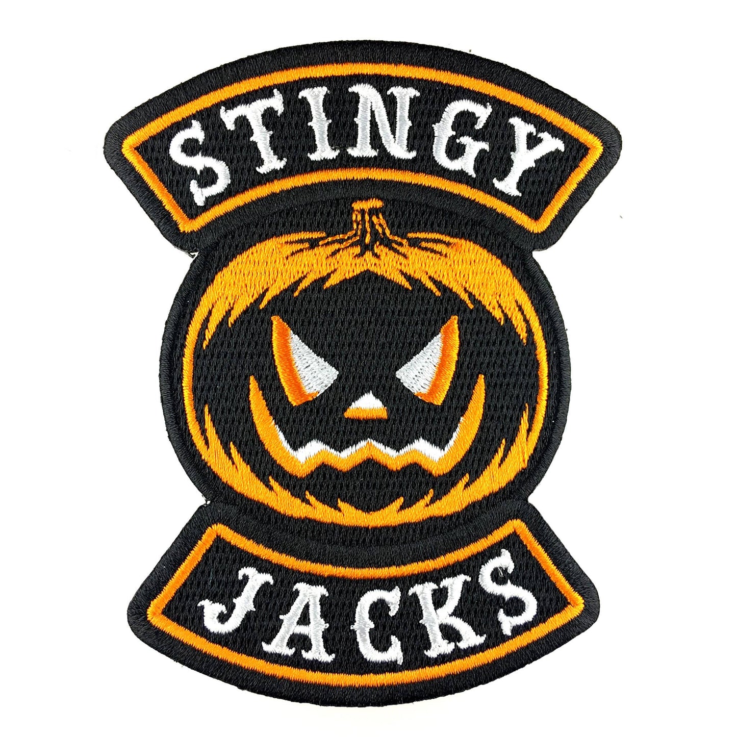 Stingy Jacks Jack-o-lantern Pumpkin Halloween Biker Patch: Iron-on