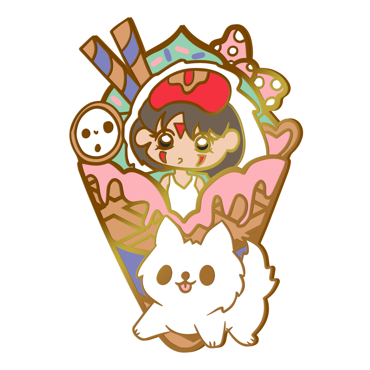 Studio Ghibli: Princess Monoke Ice Cream Enamel Pin