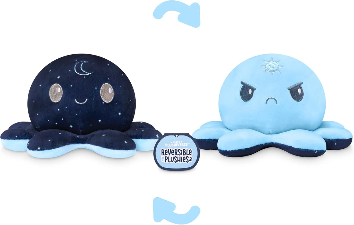 TeeTurtle Reversible Plushie: Kawaii Cuties - Night and Day Octopus - 4"