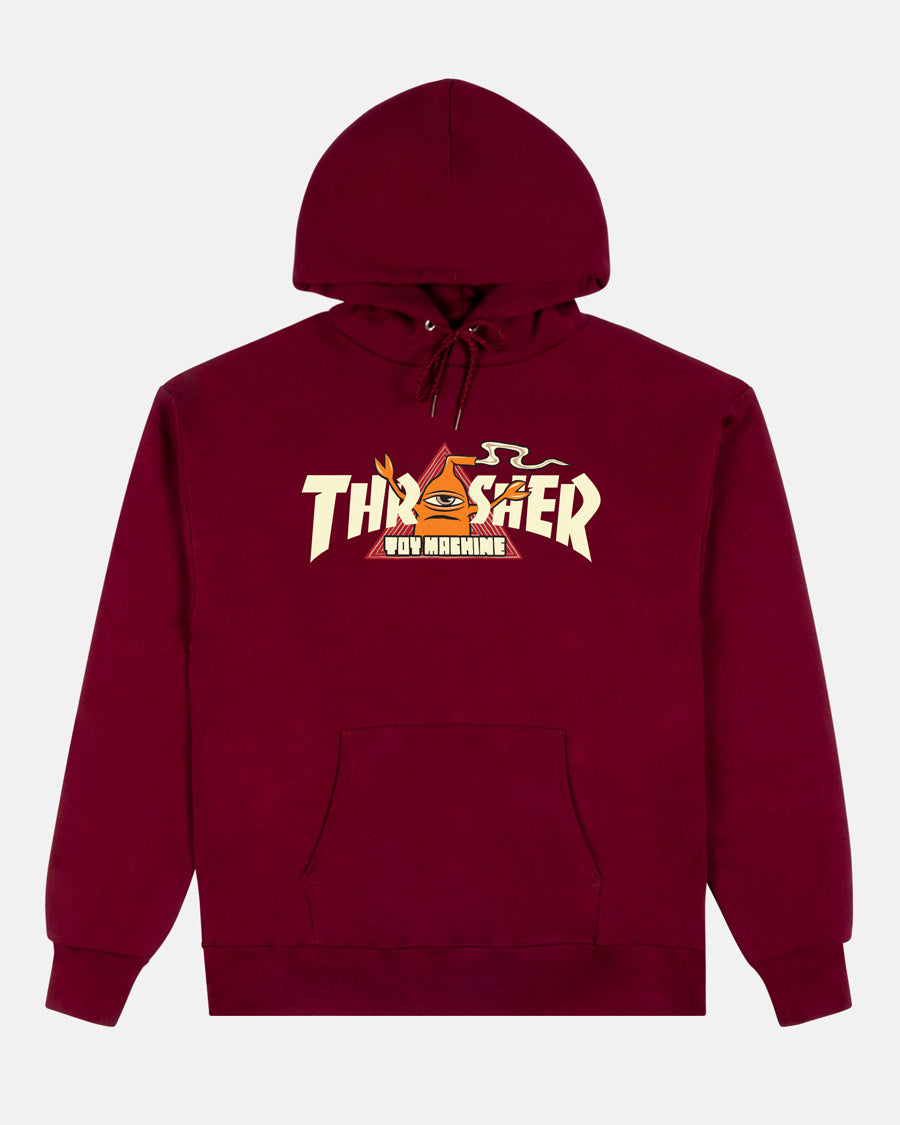 THRASHER X TOY MACHINE "VORTEX" HOODED SWEATSHIRT