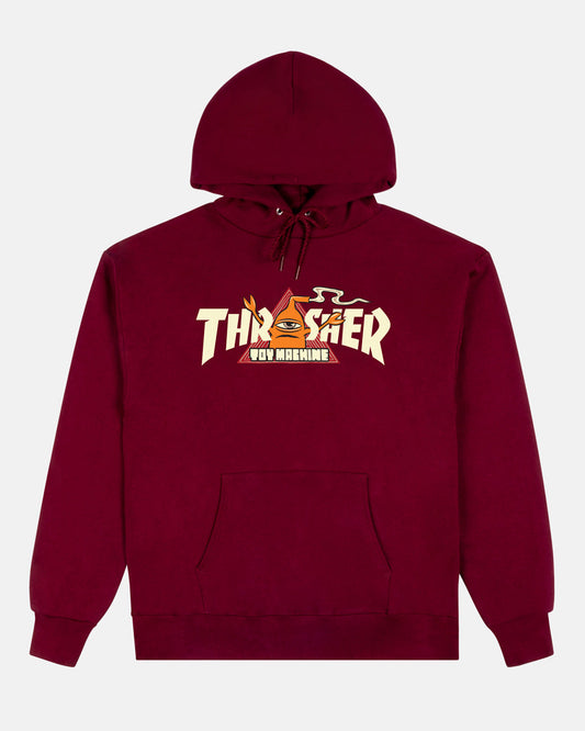 THRASHER X TOY MACHINE "VORTEX" HOODED SWEATSHIRT