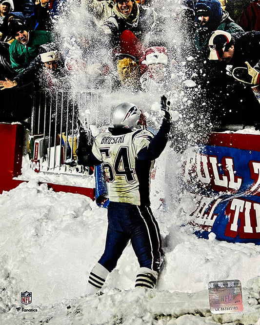 Tedy Bruschi Snow Celebration New England Patriots 8" x 10" Football Photo