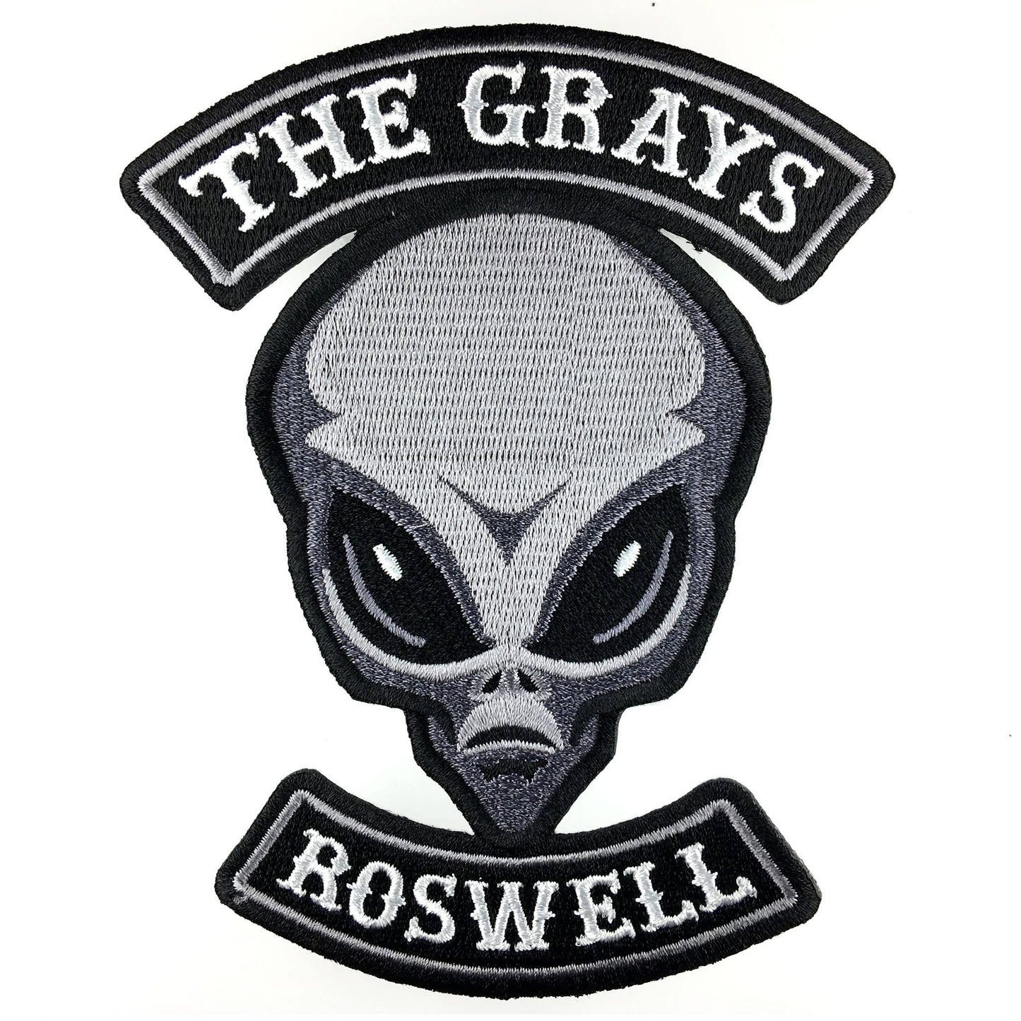 The Grays Alien Embroidered Patch: Iron-on