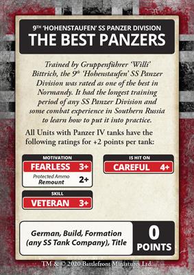 Flames of War: D-Day - Waffen-SS Command Card Pack