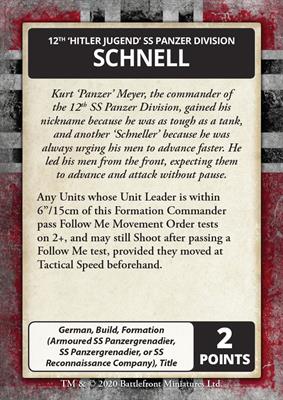 Flames of War: D-Day - Waffen-SS Command Card Pack