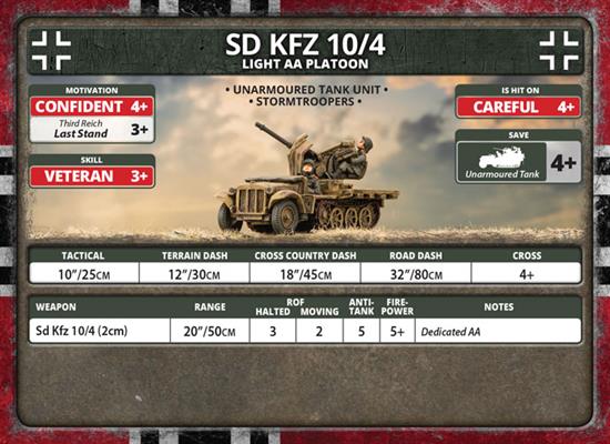 Flames of War: German SD KFZ 10/4 Light AA Platoon (Late War)