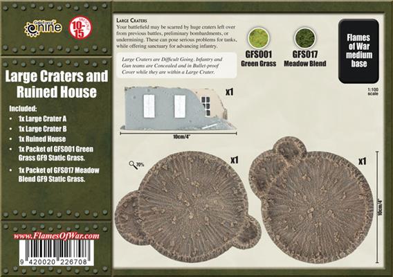 Flames of War: Large Craters and Ruined House