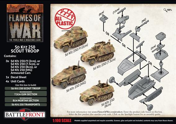 Flames of War: German SD KFZ 250 Scout Troop (Late War)