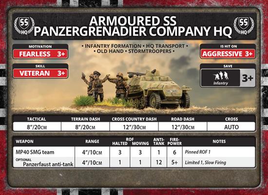 Flames of War: German Armoured SS Panzergrenadier Company HQ (Late War)