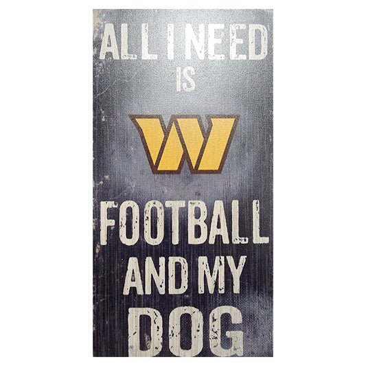 Washington Commanders Football and My Dog Wooden Sign