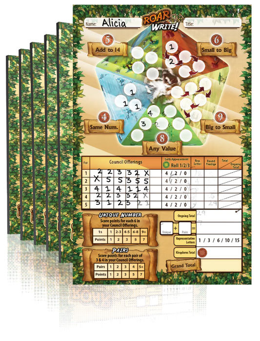Roar and Write!: Dry-Erase Sheets (6)
