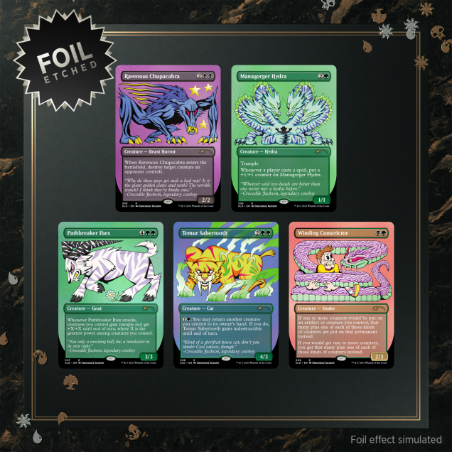 Magic: the Gathering - Secret Lair Crocodile Jackson's Monstrous Menagerie Foil Etched Edition