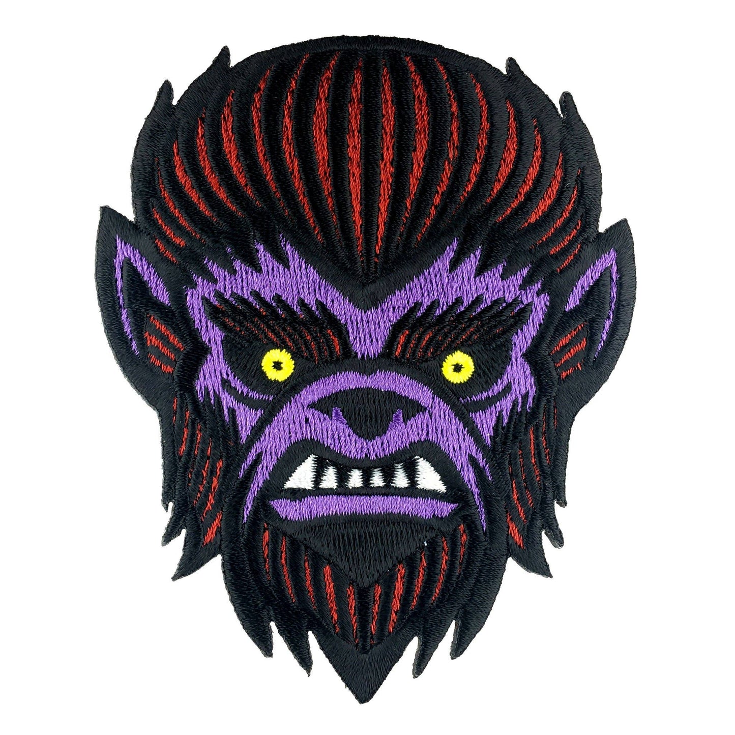 Wolf Man Head Embroidered Patch: Iron-on