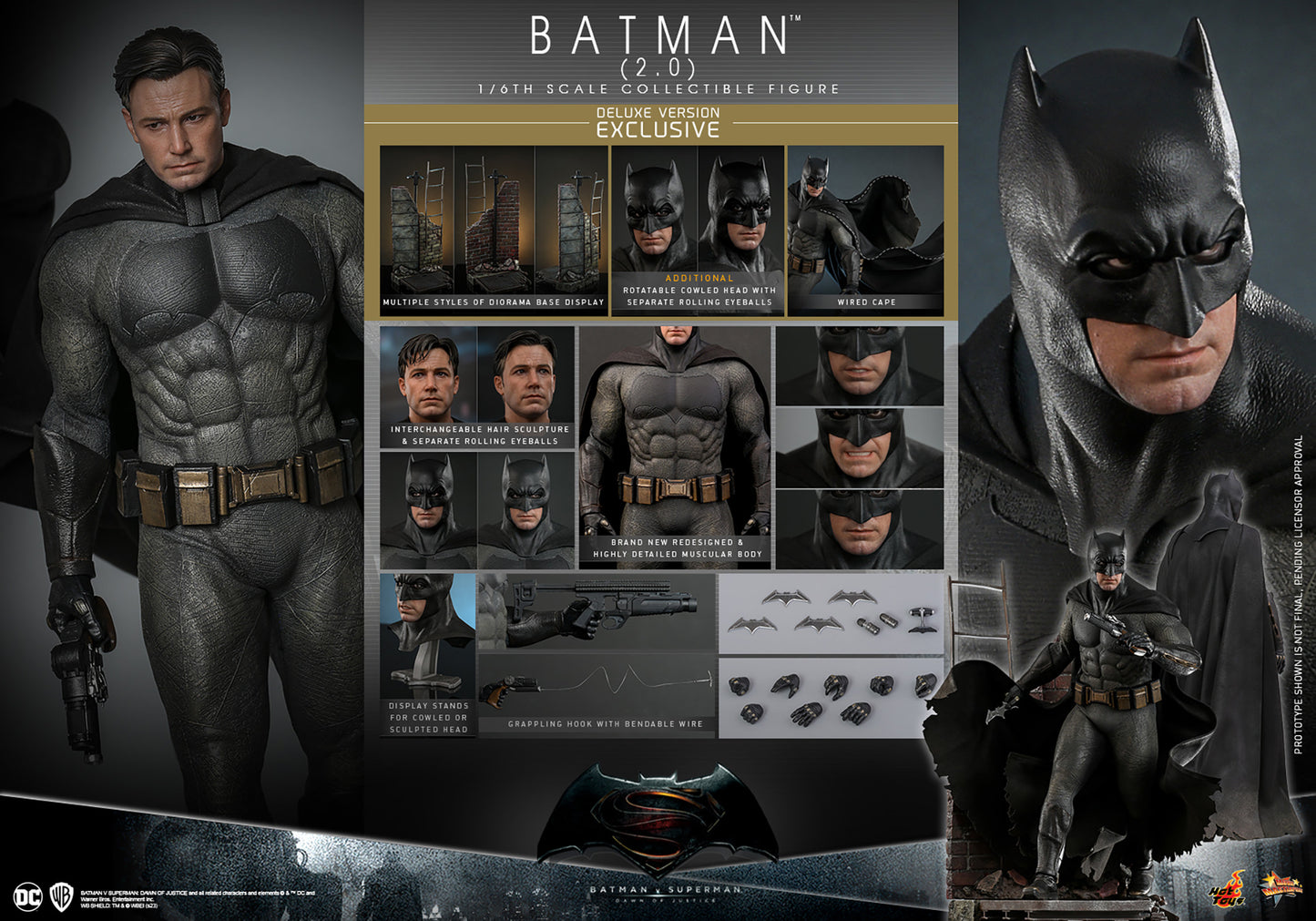 Batman (2.0) (Deluxe Version) Sixth Scale Figure by Hot Toys