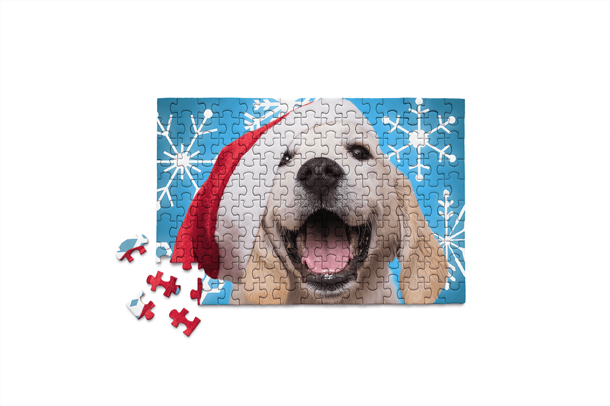 Santa Paws Mini Jigsaw Puzzle christmas dog stocking stuffer