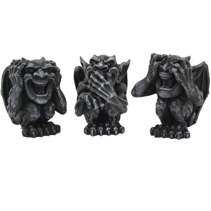See, Hear, and Speak No Evil Gargoyle Set